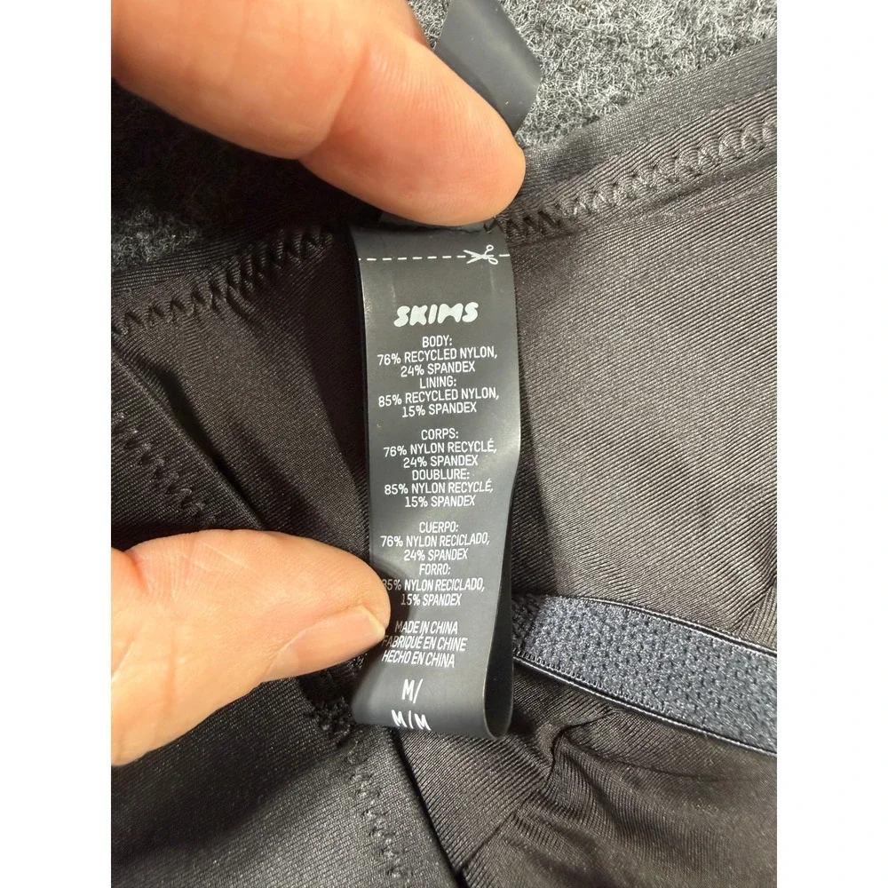 SKIMS Bikini Top Womens Medium Black Triangle Swim Top Onyx Stretch